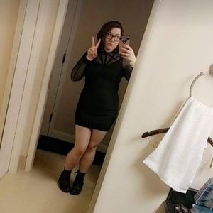 Lovesick/Torrid Black Mesh Bodycon Dress